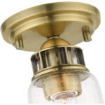 45501-01 1 Light Antique Brass Flush Mount-Lighting LumensBath/Flush Mounts