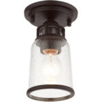 45501-07 1 Light Bronze Flush Mount-Lighting LumensBath/Flush Mounts