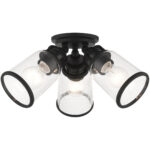 45503-04 3 Light Black  Flush Mount-Lighting LumensBath/Flush Mounts