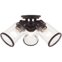 45503-07 3 Light Bronze Flush Mount-Lighting LumensBath/Flush Mounts