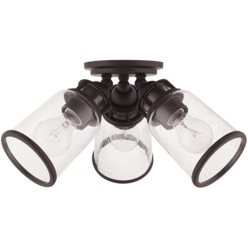 45503-07 3 Light Bronze Flush Mount-Lighting LumensBath/Flush Mounts