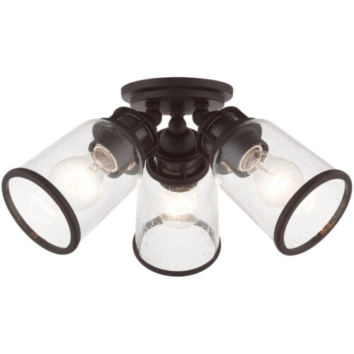 45503-07 3 Light Bronze Flush Mount-Lighting LumensBath/Flush Mounts