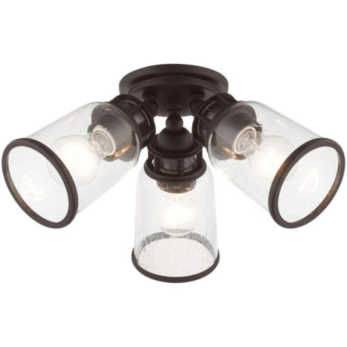 45503-07 3 Light Bronze Flush Mount-Lighting LumensBath/Flush Mounts