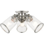 45503-91 3 Light Brushed Nickel Flush Mount-Lighting LumensBath/Flush Mounts