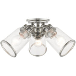 45503-91 3 Light Brushed Nickel Flush Mount-Lighting LumensBath/Flush Mounts