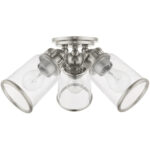 45503-91 3 Light Brushed Nickel Flush Mount-Lighting LumensBath/Flush Mounts