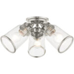 45503-91 3 Light Brushed Nickel Flush Mount-Lighting LumensBath/Flush Mounts