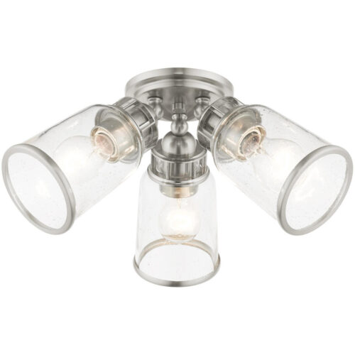 45503-91 3 Light Brushed Nickel Flush Mount-Lighting LumensBath/Flush Mounts