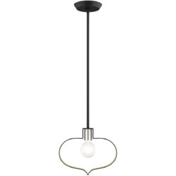 11.5 inch 1 Light Black & Winter Gold Mini Pendant light Hanging Light Fixture with Black with Winter Gold finish Inside Shade-Lighting LumensPendant Lights