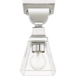 5 Sq. inch 1 Light Polished Chrome Ceiling Mount with Clear Glass Shade-Lighting LumensFlush Mount Ceiling Lights