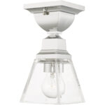 5 Sq. inch 1 Light Polished Chrome Ceiling Mount with Clear Glass Shade-Lighting LumensFlush Mount Ceiling Lights