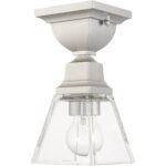 5 Sq. inch 1 Light Brushed Nickel Ceiling Mount with Clear Glass Shade-Lighting LumensFlush Mount Ceiling Lights