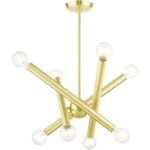 45584-12 8 Light Satin Brass  Chandelier-Lighting LumensChandeliers