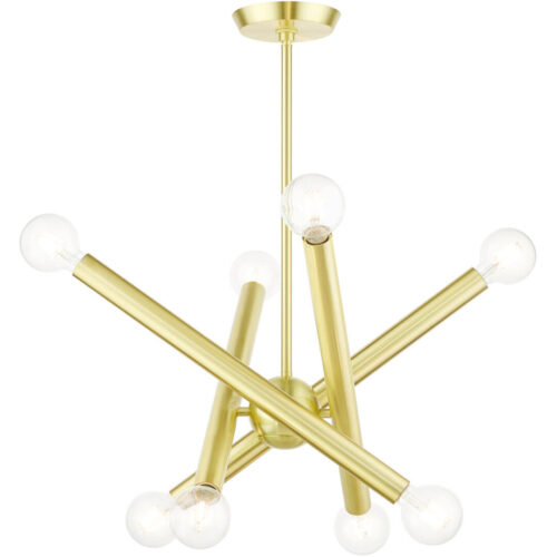 45584-12 8 Light Satin Brass  Chandelier-Lighting LumensChandeliers