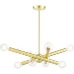 45584-12 8 Light Satin Brass  Chandelier-Lighting LumensChandeliers