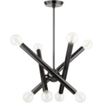 45584-46 8 Light Black Chrome Chandelier-Lighting LumensChandeliers