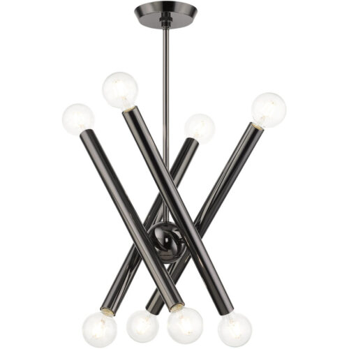 45584-46 8 Light Black Chrome Chandelier-Lighting LumensChandeliers