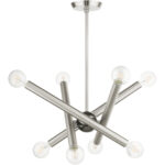 45584-91 8 Light Brushed Nickel Chandelier-Lighting LumensChandeliers