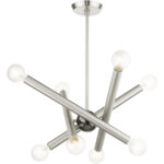 45584-91 8 Light Brushed Nickel Chandelier-Lighting LumensChandeliers