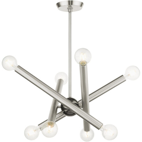 45584-91 8 Light Brushed Nickel Chandelier-Lighting LumensChandeliers