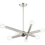 45584-91 8 Light Brushed Nickel Chandelier-Lighting LumensChandeliers