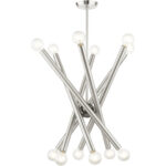 45586-91 12 Light Brushed Nickel Chandelier-Lighting LumensChandeliers