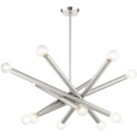 45586-91 12 Light Brushed Nickel Chandelier-Lighting LumensChandeliers