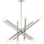 45586-91 12 Light Brushed Nickel Chandelier-Lighting LumensChandeliers