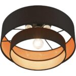 45614-04 3 Light Black Large Semi-Flush-Lighting LumensSemi Flush