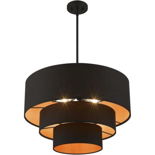 45619-04 4 Light Black Pendant Chandelier-Lighting LumensChandeliers