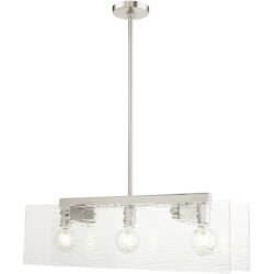 7 inch 3 Light Brushed Nickel Chandelier with Steel base material-Lighting LumensChandeliers