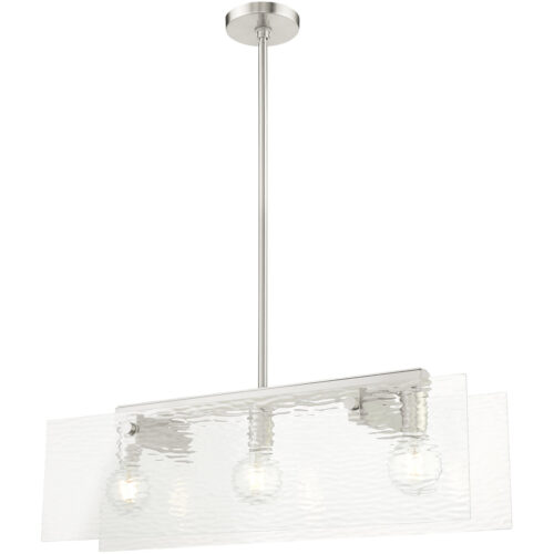 7 inch 3 Light Brushed Nickel Chandelier with Steel base material-Lighting LumensChandeliers