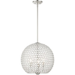 45723-91 3 Light Brushed Nickel Pendant-Lighting LumensPendant Lights