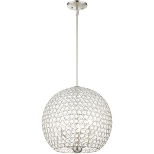 45723-91 3 Light Brushed Nickel Pendant-Lighting LumensPendant Lights