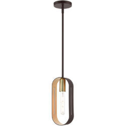 45761-07 1 Light Bronze with Antique Brass Accents Pendant-Lighting LumensPendant Lights