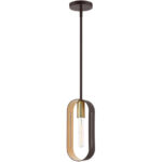 45761-07 1 Light Bronze with Antique Brass Accents Pendant-Lighting LumensPendant Lights