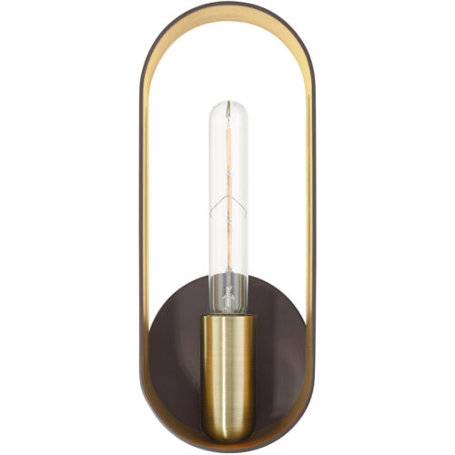 45762-07 1 Light Bronze with Antique Brass Accents ADA Single Sconce-Lighting LumensWall Sconces