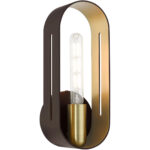 45762-07 1 Light Bronze with Antique Brass Accents ADA Single Sconce-Lighting LumensWall Sconces