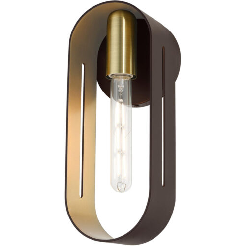 45762-07 1 Light Bronze with Antique Brass Accents ADA Single Sconce-Lighting LumensWall Sconces