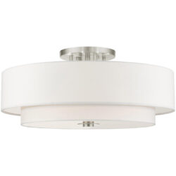 45799-91 6 Light Brushed Nickel Semi Flush-Lighting LumensSemi Flush