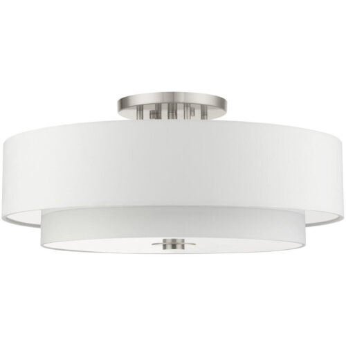 45799-91 6 Light Brushed Nickel Semi Flush-Lighting LumensSemi Flush