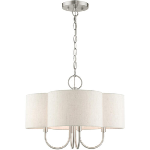 45806-91 4 Light Brushed Nickel Chandelier-Lighting LumensChandeliers