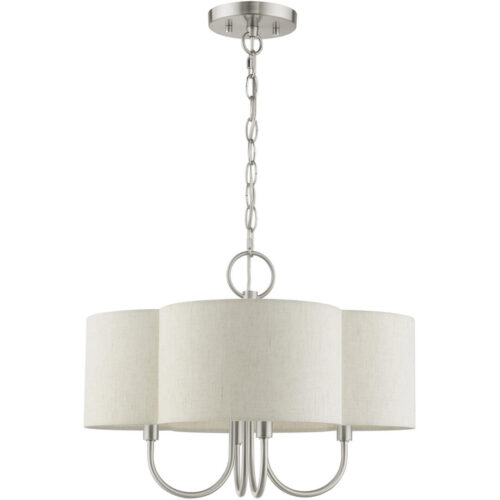 45806-91 4 Light Brushed Nickel Chandelier-Lighting LumensChandeliers