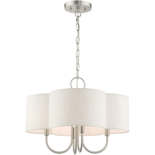 45806-91 4 Light Brushed Nickel Chandelier-Lighting LumensChandeliers