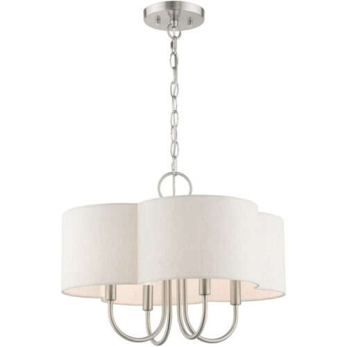 45806-91 4 Light Brushed Nickel Chandelier-Lighting LumensChandeliers