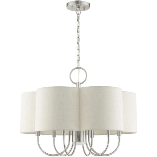 45807-91 7 Light  Brushed Nickel Chandelier-Lighting LumensChandeliers