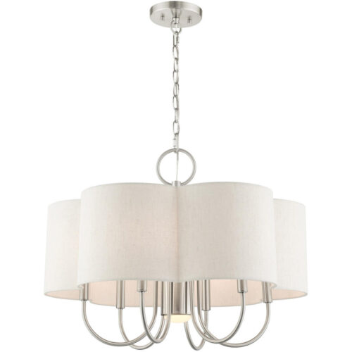 45807-91 7 Light  Brushed Nickel Chandelier-Lighting LumensChandeliers