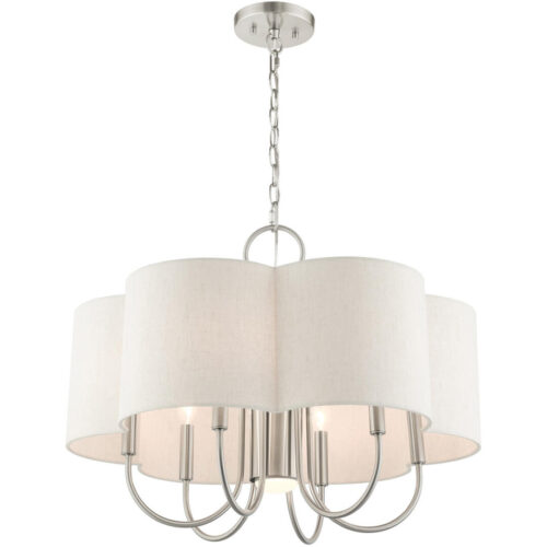 45807-91 7 Light  Brushed Nickel Chandelier-Lighting LumensChandeliers