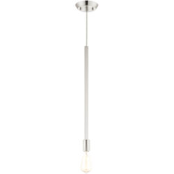 1 Light Brushed Nickel Pendant light Hanging Light Fixture with Steel base material-Lighting LumensPendant Lights