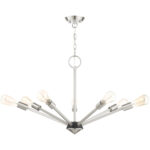 7 Light Brushed Nickel Chandelier with Steel base material-Lighting LumensChandeliers